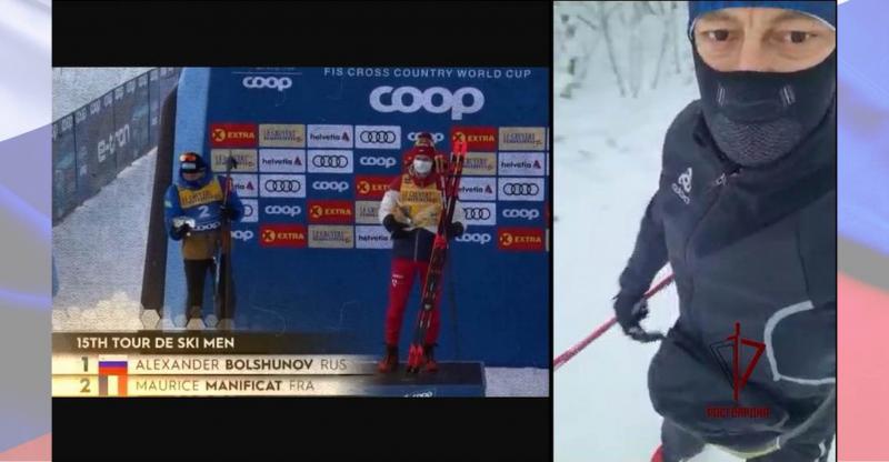 Росгвардейцы встали на лыжи в поддержку своего легендарного сослуживца - спортсмена Александра Большунова (видео)