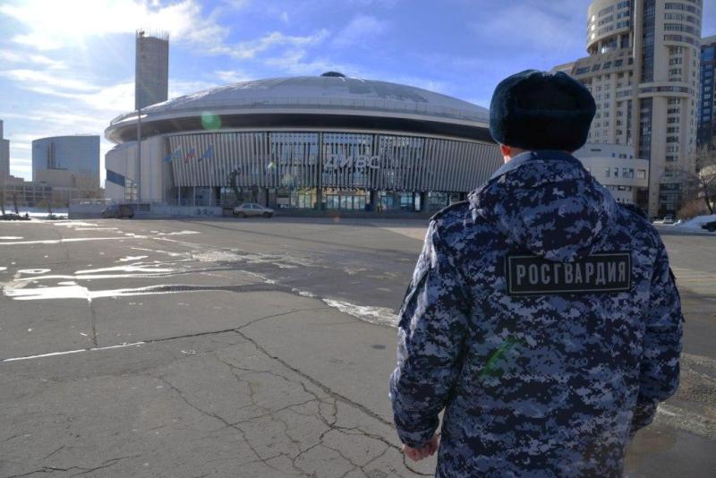 В Екатеринбурге Росгвардия обеспечила охрану порядка на матче чемпионата России по баскетболу